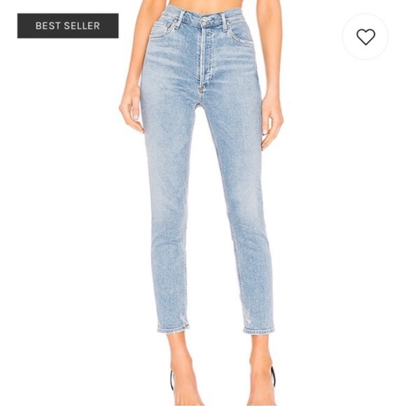 Agolde Denim - Agolde Nico High Rise Slim Fit in Embark, Size 23